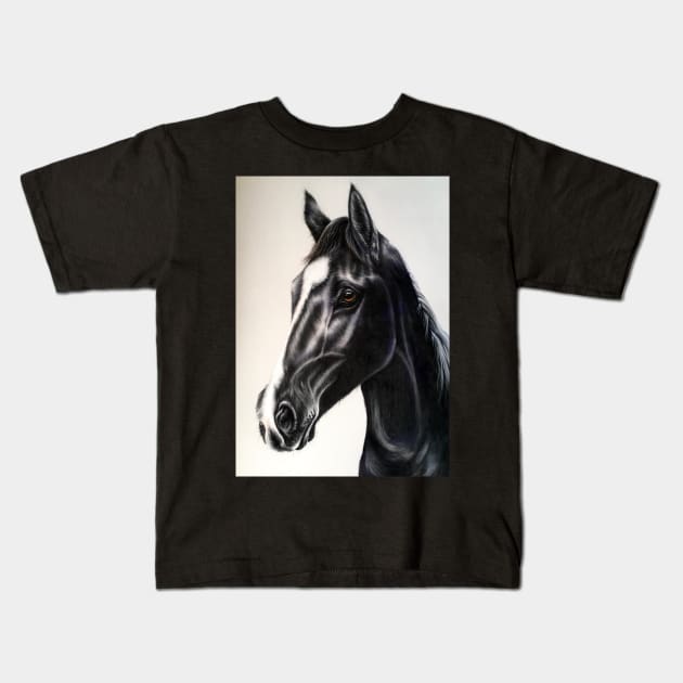 Black Stallion Kids T-Shirt by Artbythree